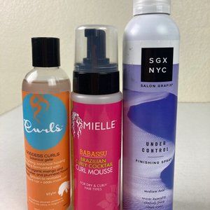 SGX NYC Finishing Spray,Mielle curl mousses,  Goddess curls gelie 3 items